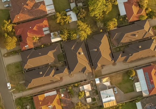 A drone image of a subdivided property that has used settlement agent services in Perth