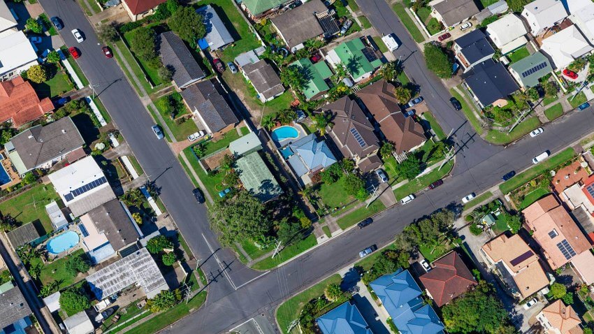 aerial view on Perth suburb