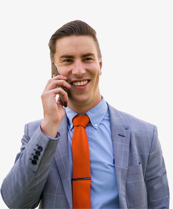 Trent Fleskens Settlement Sell Quote Trent Fleskens smiling whilst on the phone
